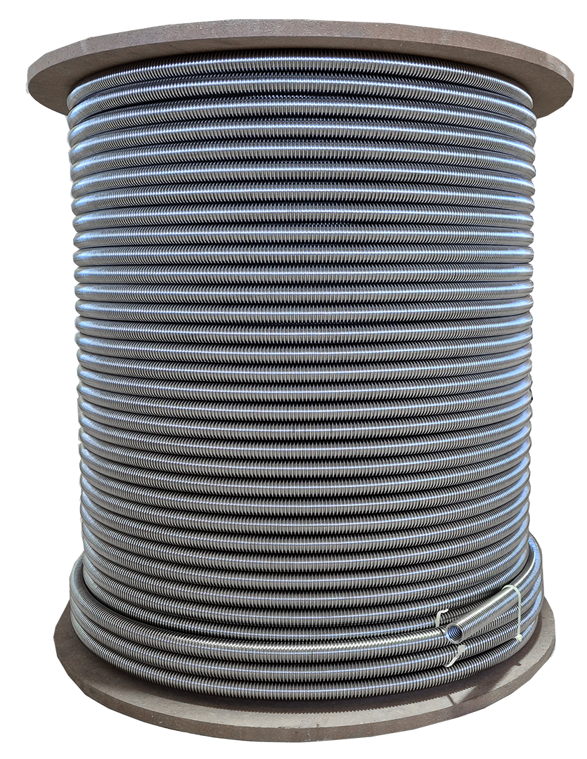 Enggewelltes Edelstahlwellrohr auf der Trommel 