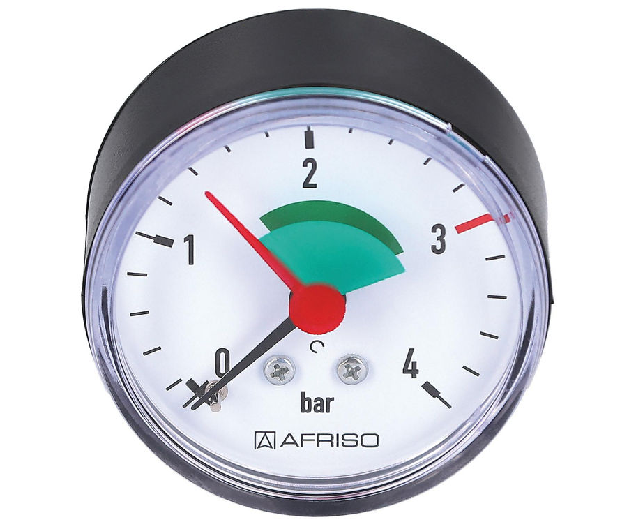 Manometer (Heizung 0-4 bar) liegend, 1/4" 