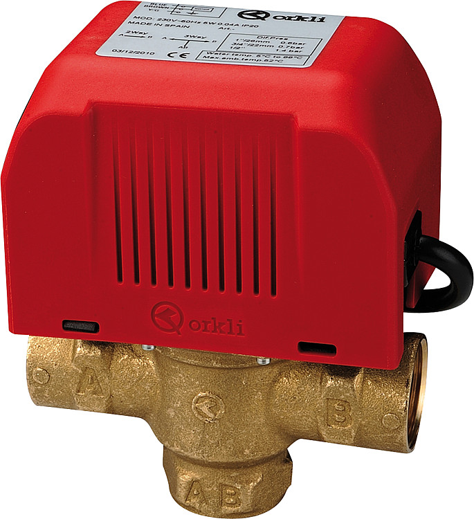 3-Wege-Ventil 1"IG mit Motor (Solar + Heizung) 230V kvs ca. 3,1