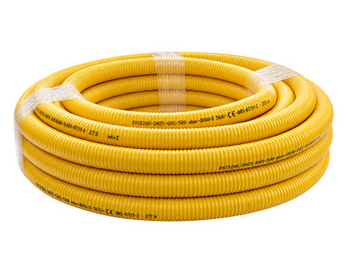 Gas-Schlauch DN25 mit PVC-Mantel (gelb), Zuschnitt je m 