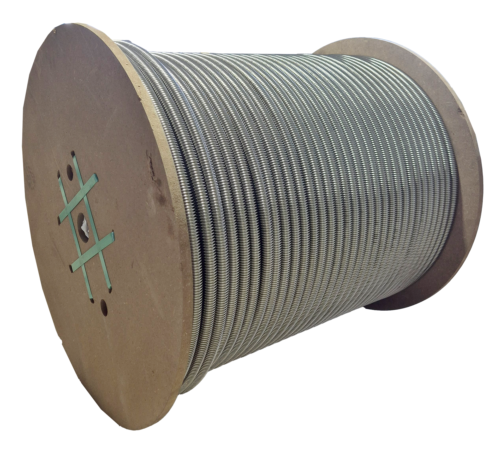 Enggewelltes Edelstahlwellrohr auf der Trommel 