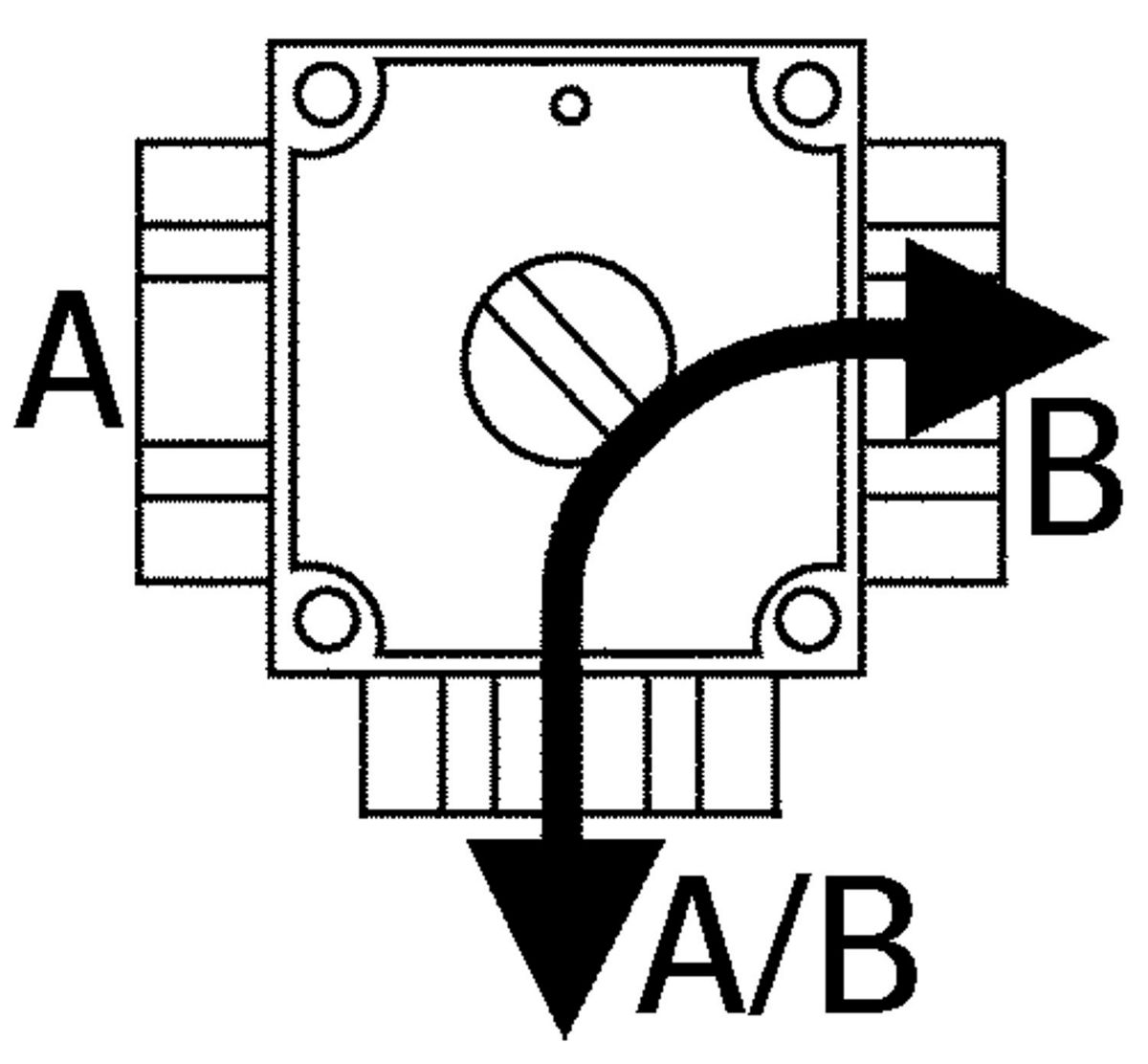 3-Wege-Motor-Umschaltventil 1 1/4" (Rotodivert 230 Volt) Kvs 10; mit integriertem Relais zur Umschaltung, Stellzeit 18 s