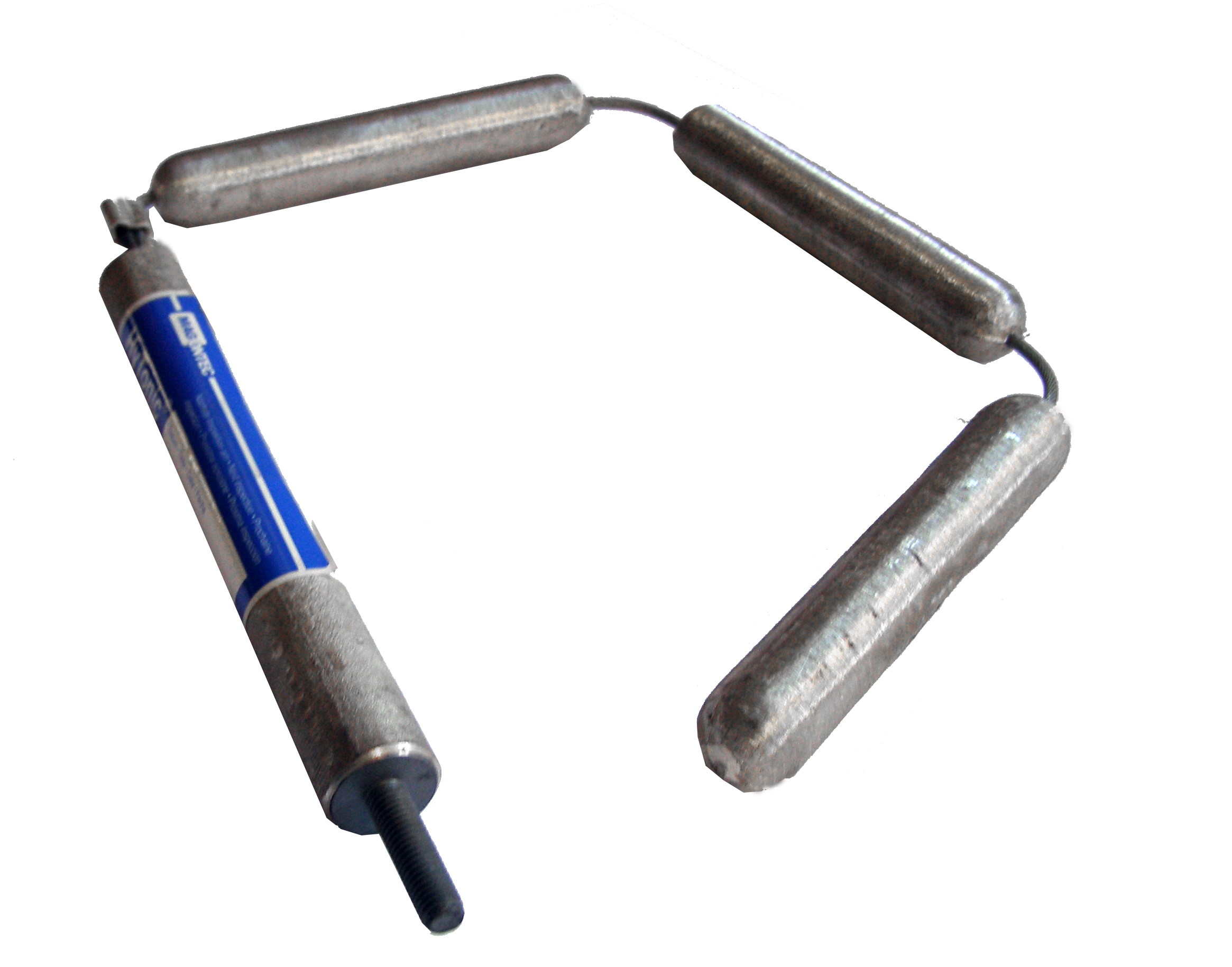 Magnesium-Kettengliedanode mit 8 mm-Gewindestift 4 Glieder, l = ca. 700 mm (auch für isolierten Kopf geeignet)