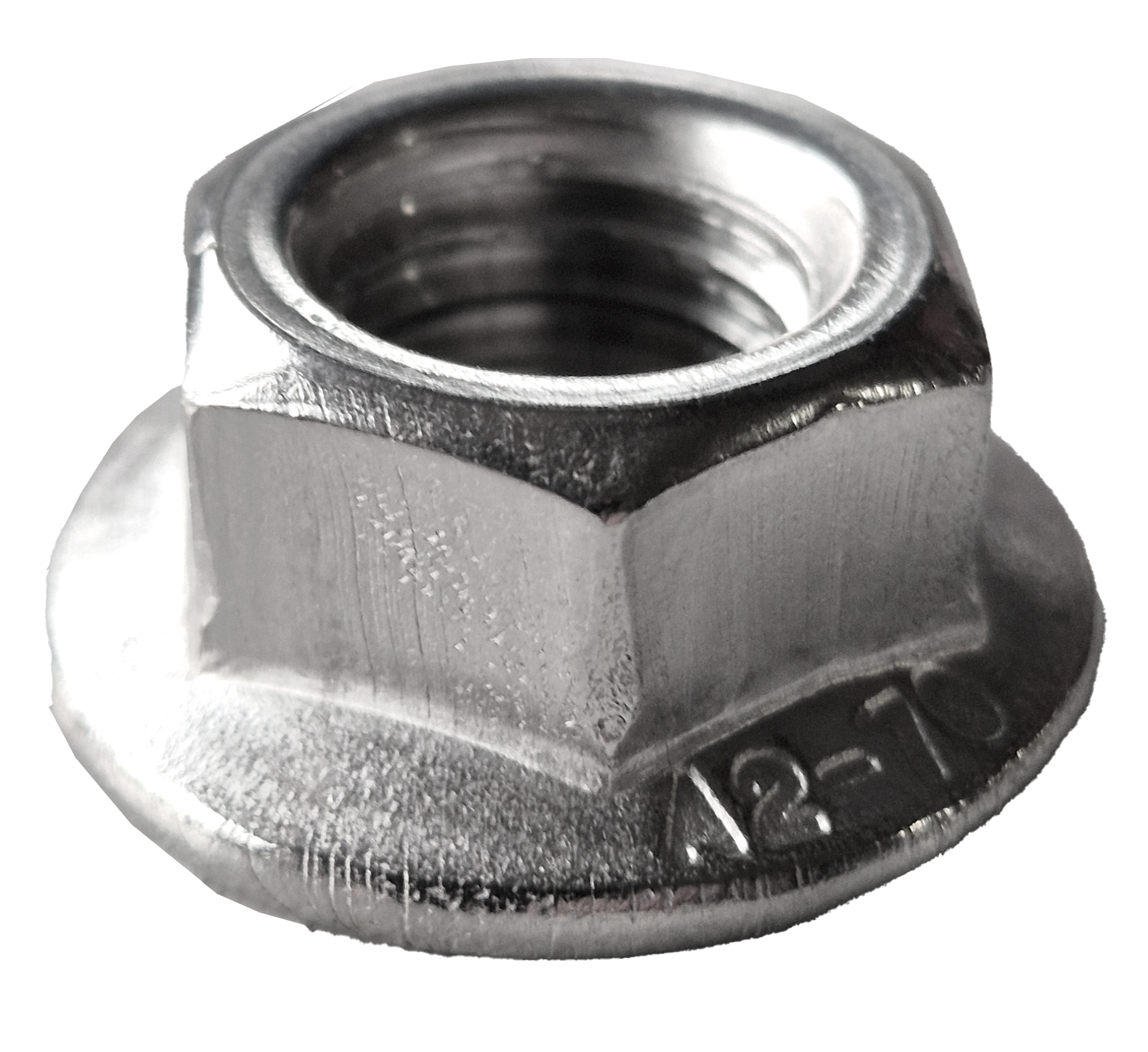 Edelstahlmutter mit Sperrverzahnung+Flansch M10