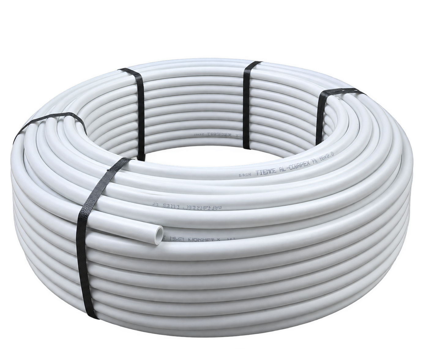 Mehrschichtverbundrohr  AL/PEXb, Aufbau aus temperaturbeständigem Polyethylen mit einer Aluminiumschicht