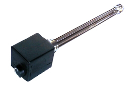 Elektro-Heizstab f. Brauchwasser 6 kW / 400 V (Dreieck), 1 1/2" isoliert m. Thermostat u. STB, Tauchtiefe 590 mm (120 mm unbeheizt); inkl. Flachdichtung