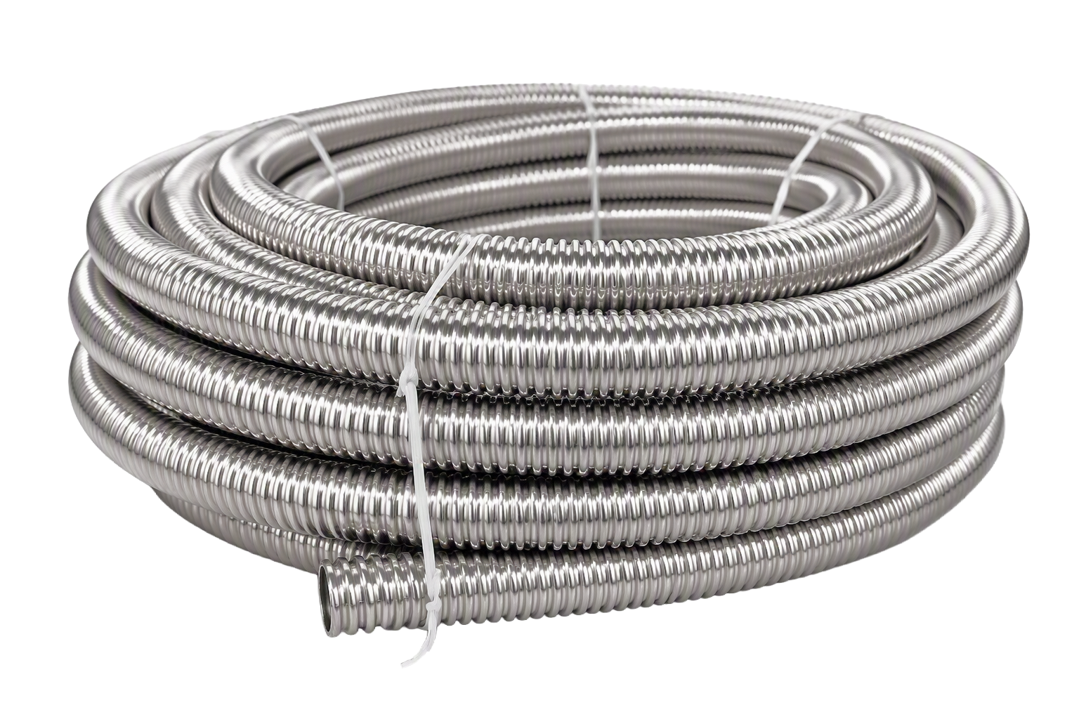 Weitgewelltes Edelstahlwellrohr als Ringbund (Rolle) DN12 bis DN80 (5m, 10m, 20m, 30m, 50m, 80m)