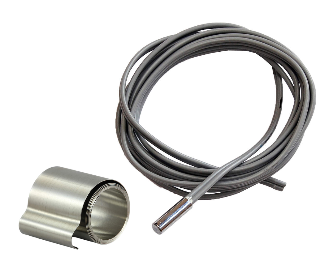 Rohranlegefühler PT1000 mit Rollfeder-Klemmband Rohrdurchmesser 15-45 mm