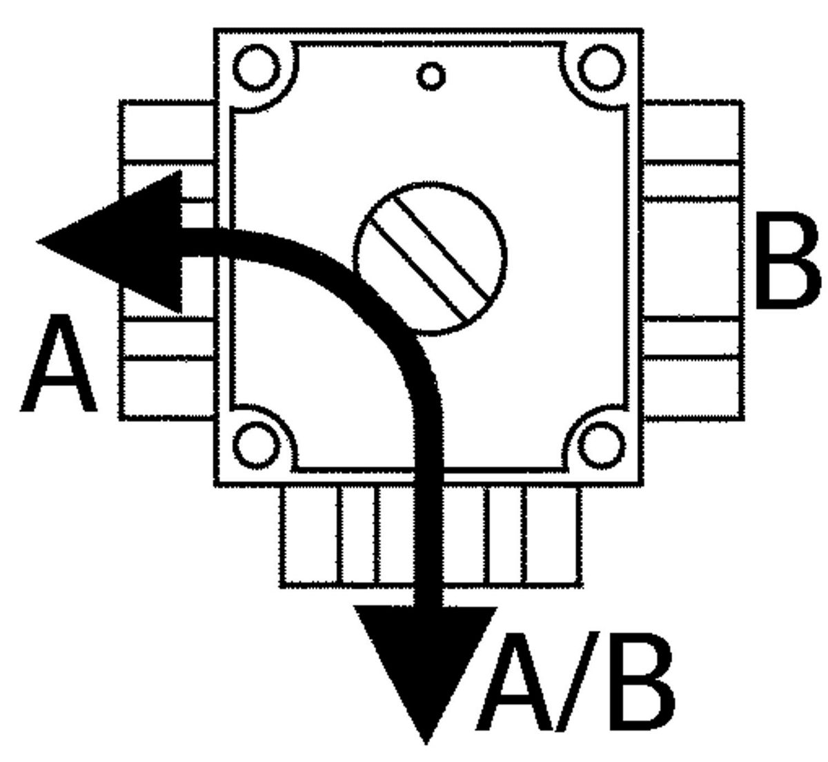 3-Wege-Motor-Umschaltventil 1"IG Rotodivert (230 Volt) Kvs 11, mit integriertem Relais zur Umschaltung, Stellzeit 18 s