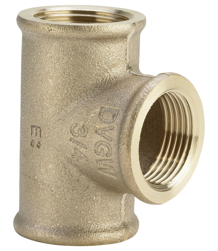 VIEGA Rotguss T-Stücke 3 x 1/2" IG (DVGW) für Gas & Trinkwasser