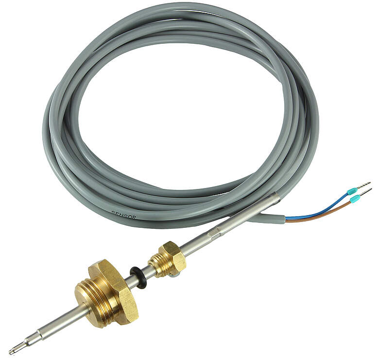 Ultraschneller Temperaturfühler (PT1000), 130mm mit 1/2"AG Genauigkeitsklasse B, max. Eintauchtiefe ca. 100mm