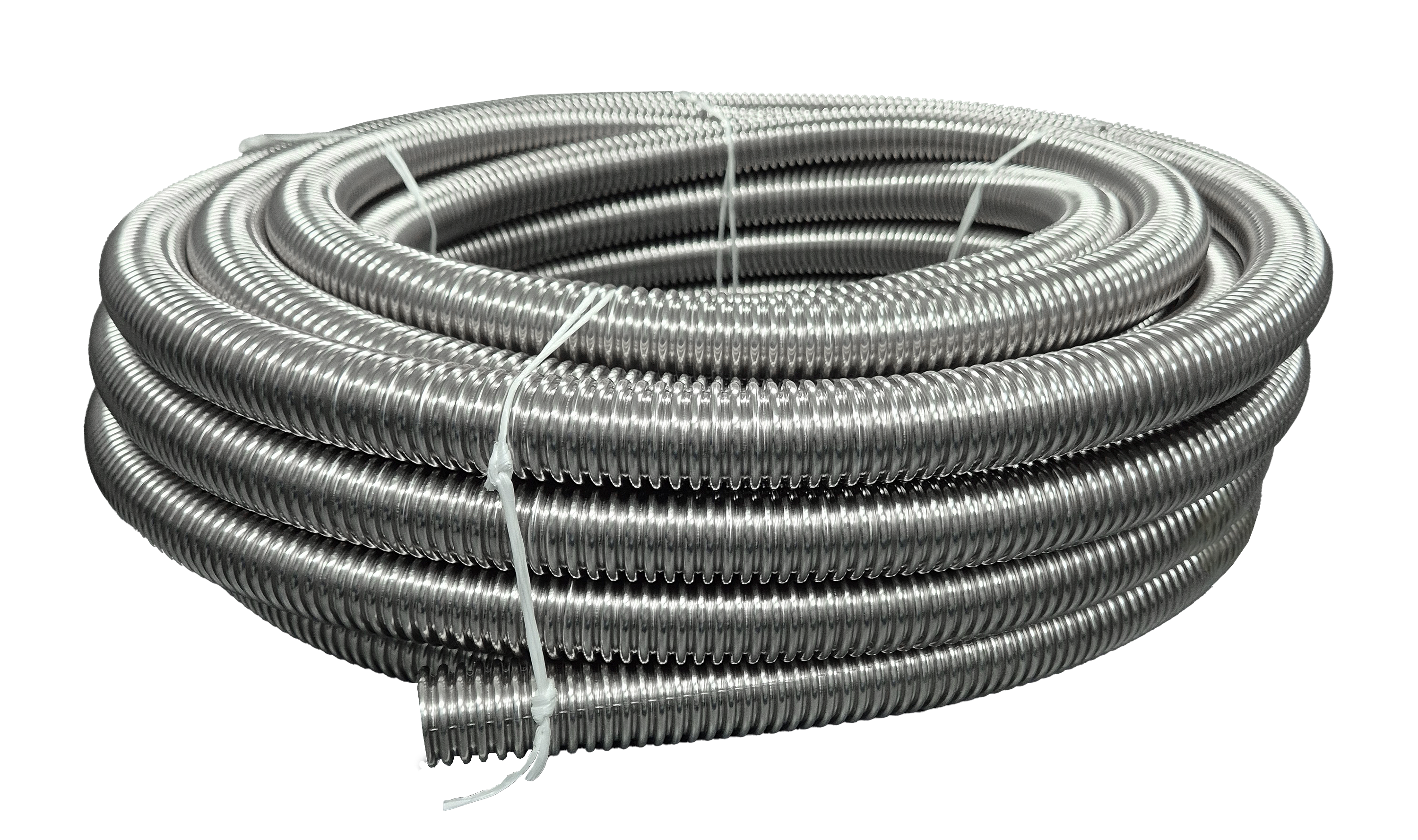 Weitgewelltes Edelstahlwellrohr als Ringbund (Rolle) DN12 bis DN80 (5m, 10m, 20m, 30m, 50m)