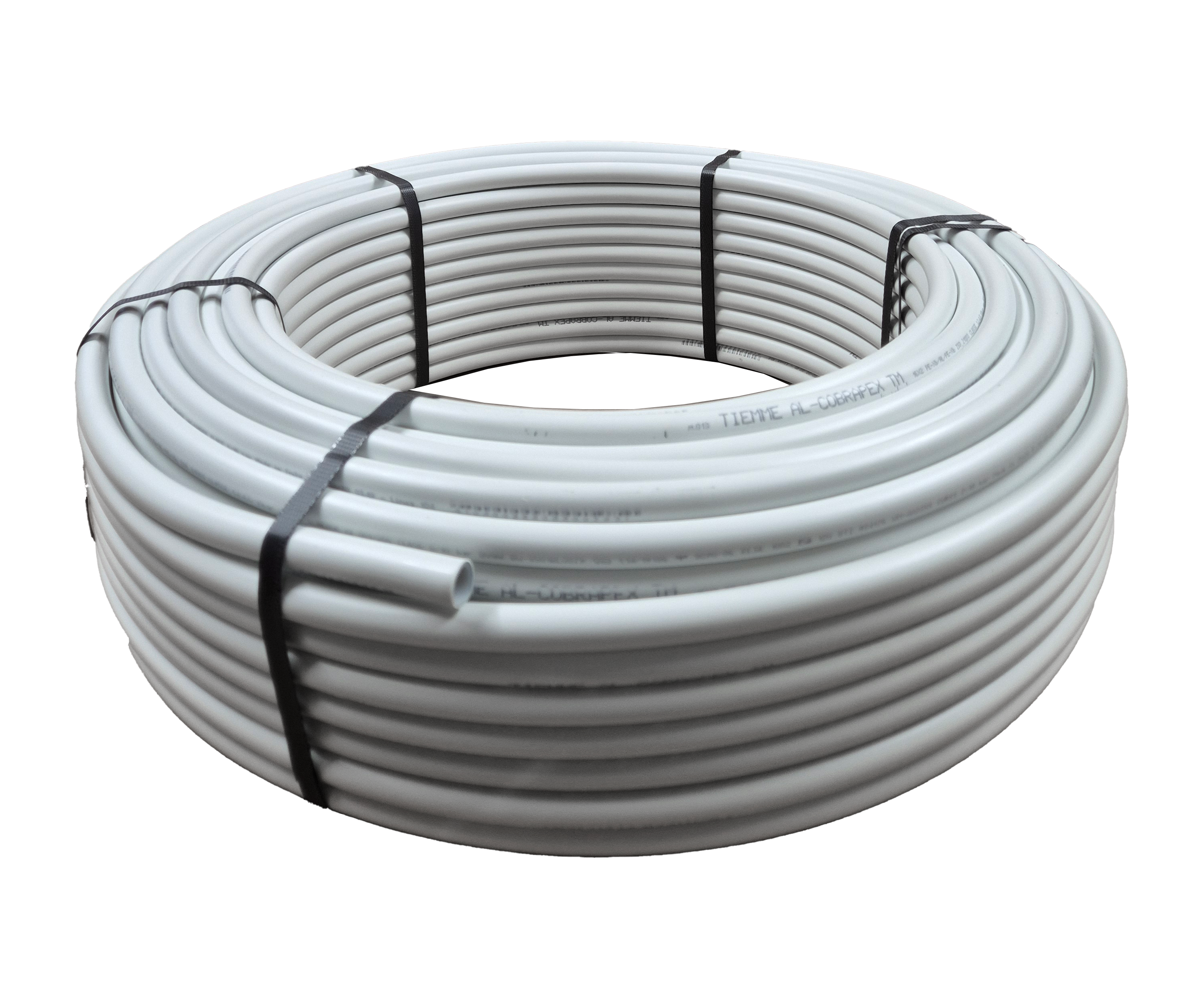 aluverbundohr-ringbund Mehrschichtverbundrohr  AL/PEXb, Aufbau aus  temperaturbeständigem Polyethylen mit einer Aluminiumschicht