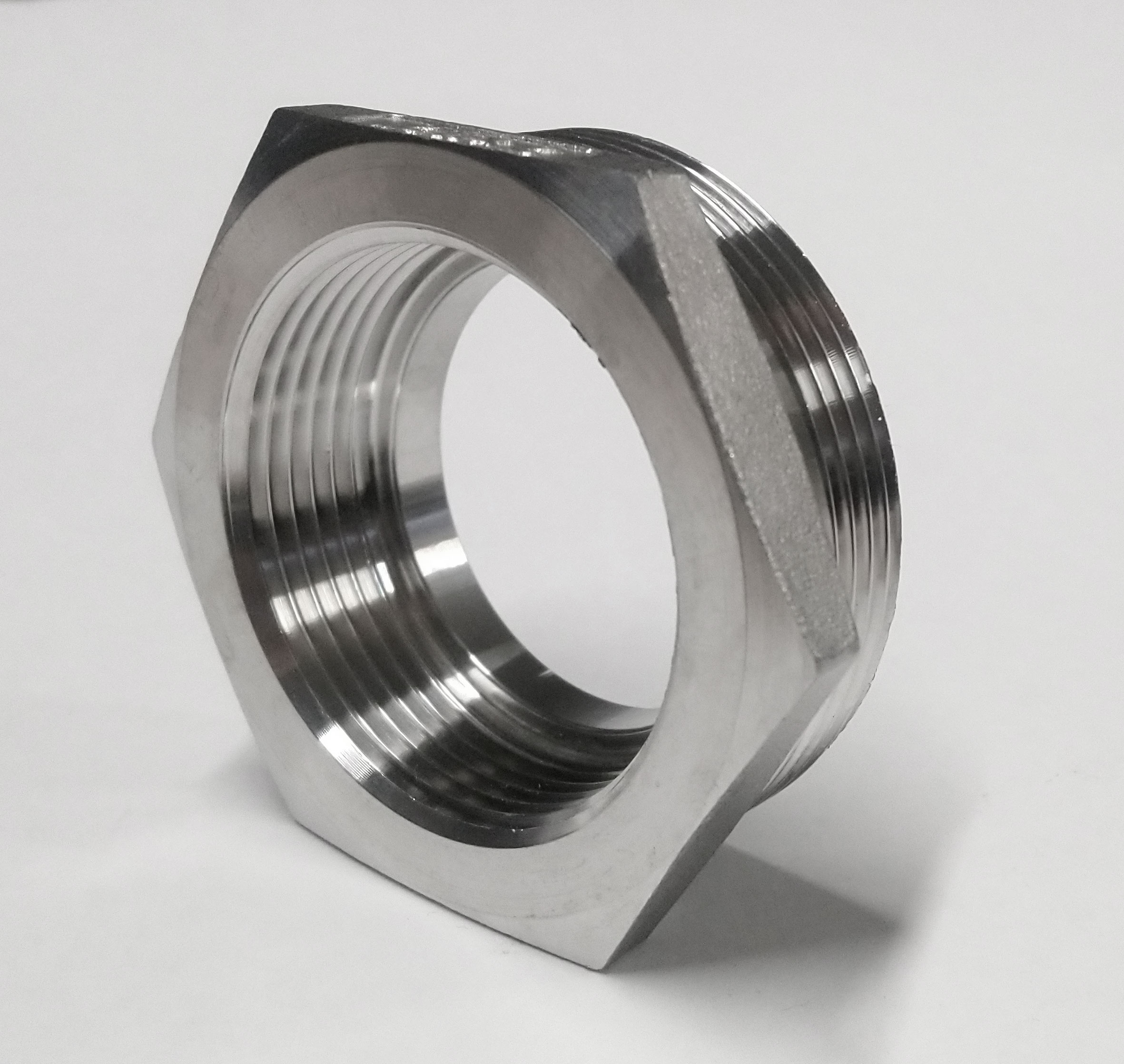 V4A-Reduzierstück 2"AG - 1 1/2"IG, flachdichtend Edelstahl 1.4408 (AISI 316)