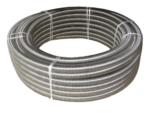 Weitgewelltes Edelstahlwellrohr als Ringbund (Rolle) DN12 bis DN80 (5m, 10m, 20m, 30m, 50m)