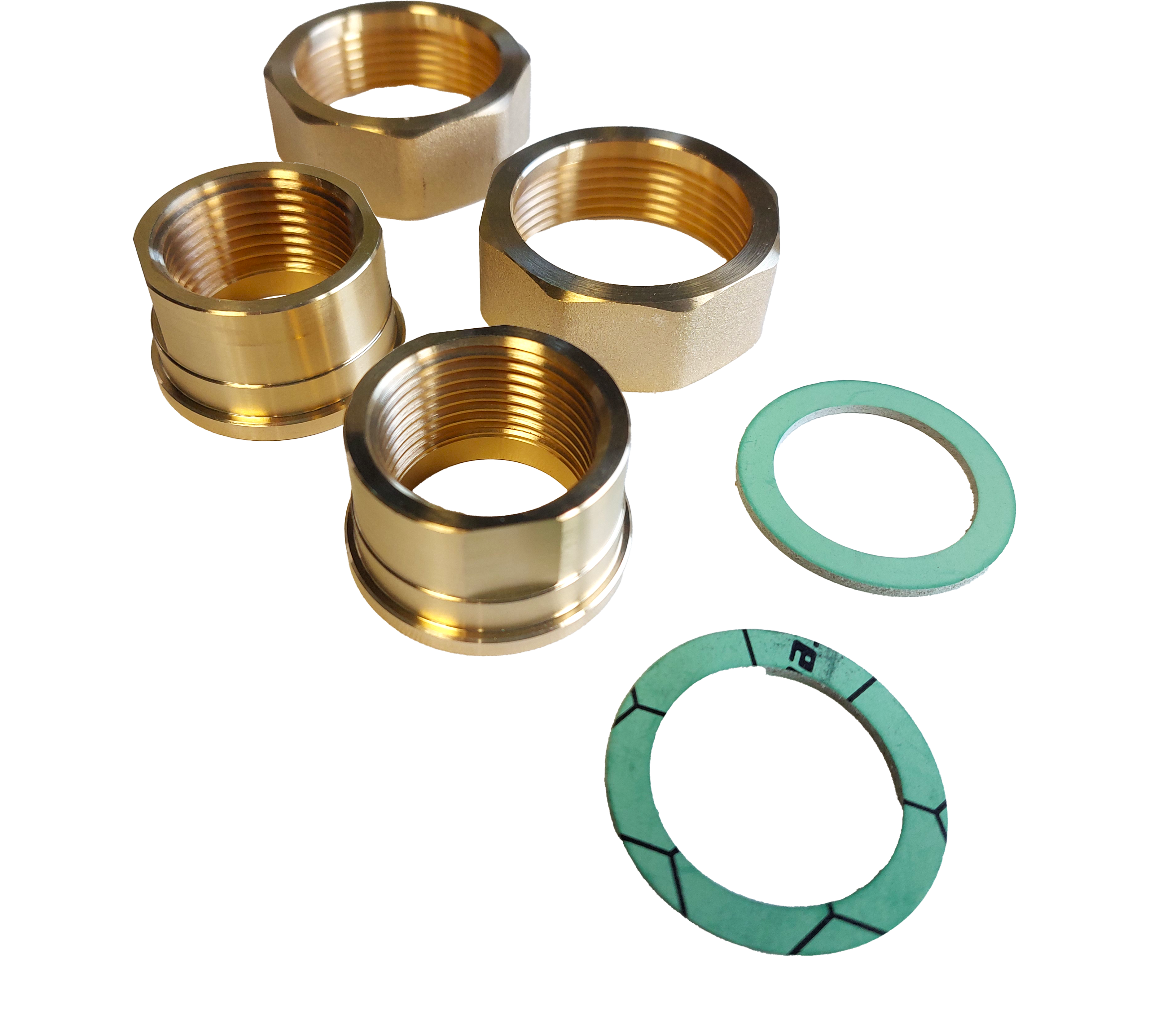 Pumpenverschraubung Messing 1"IG (Ü.-Mutter 1 1/2"IG) Paar 