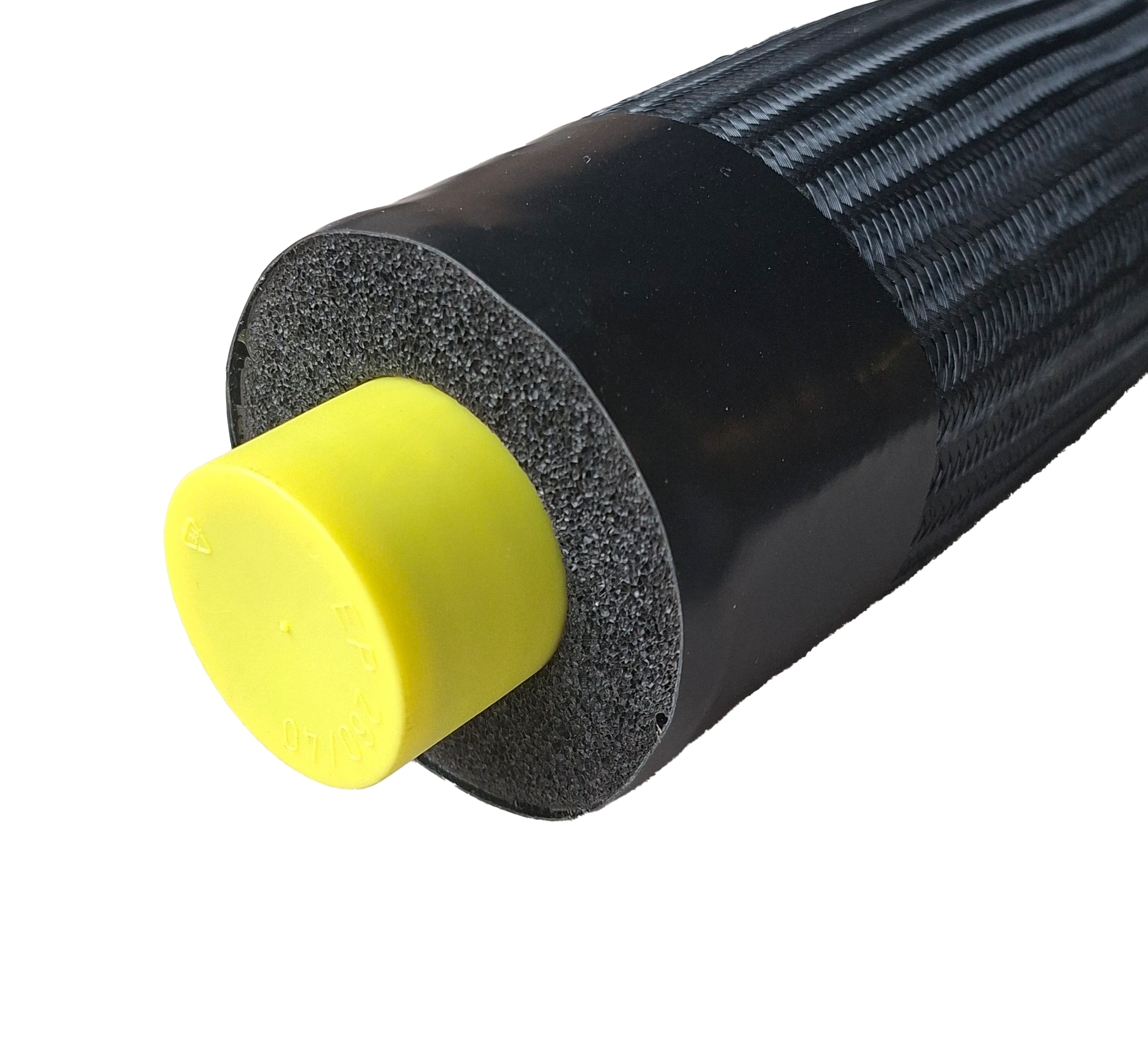 Isoliertes Edelstahlwellrohr AEROLINE® DN32, 25 m, Dämmung 19 mm Isolierung mit Schutz-Umflechtung, 50 % GEG