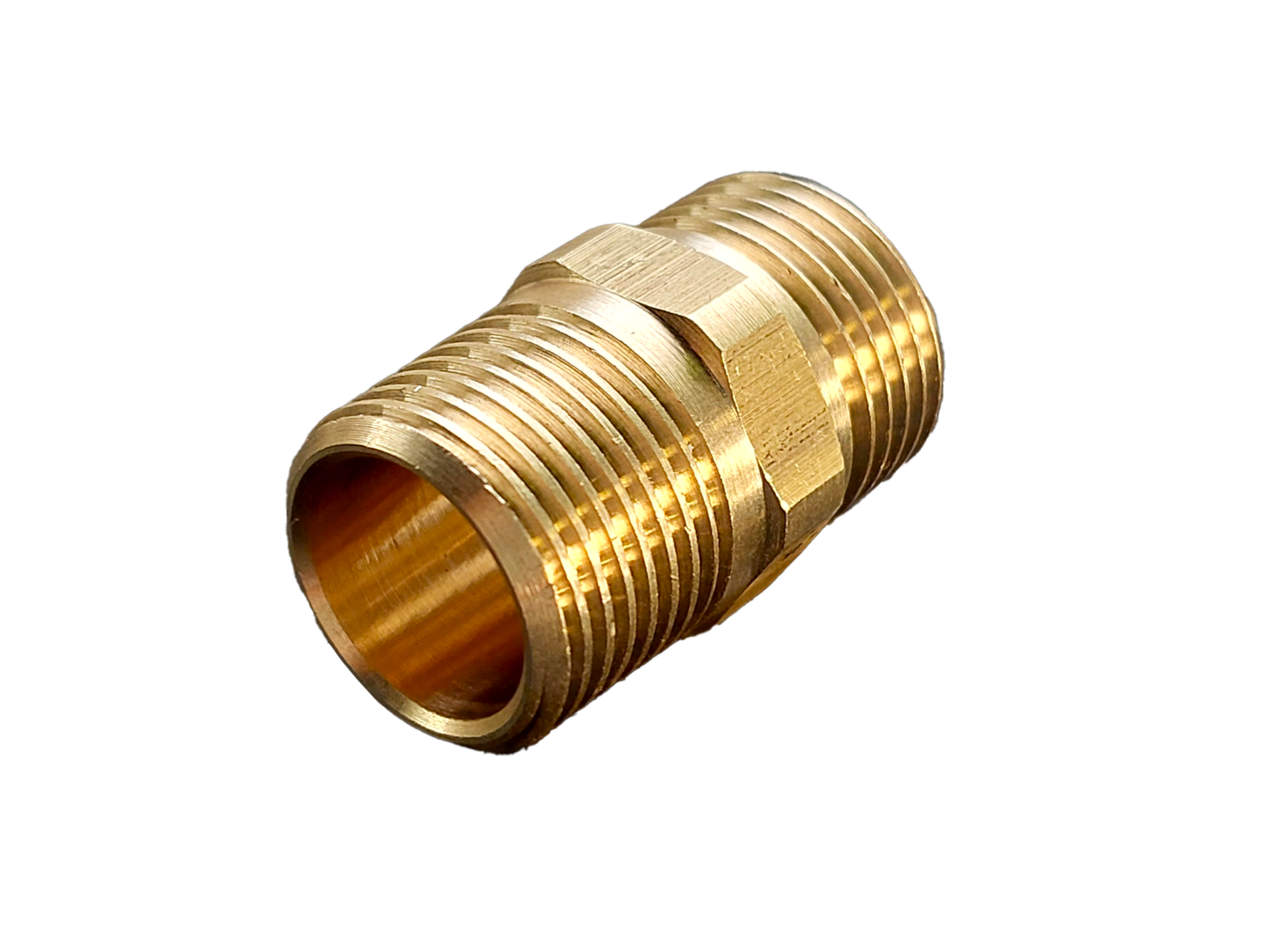 MG-Doppelnippel (einseitig flachdichtend) 3/8" AG andere Seite mit konischem Gewinde