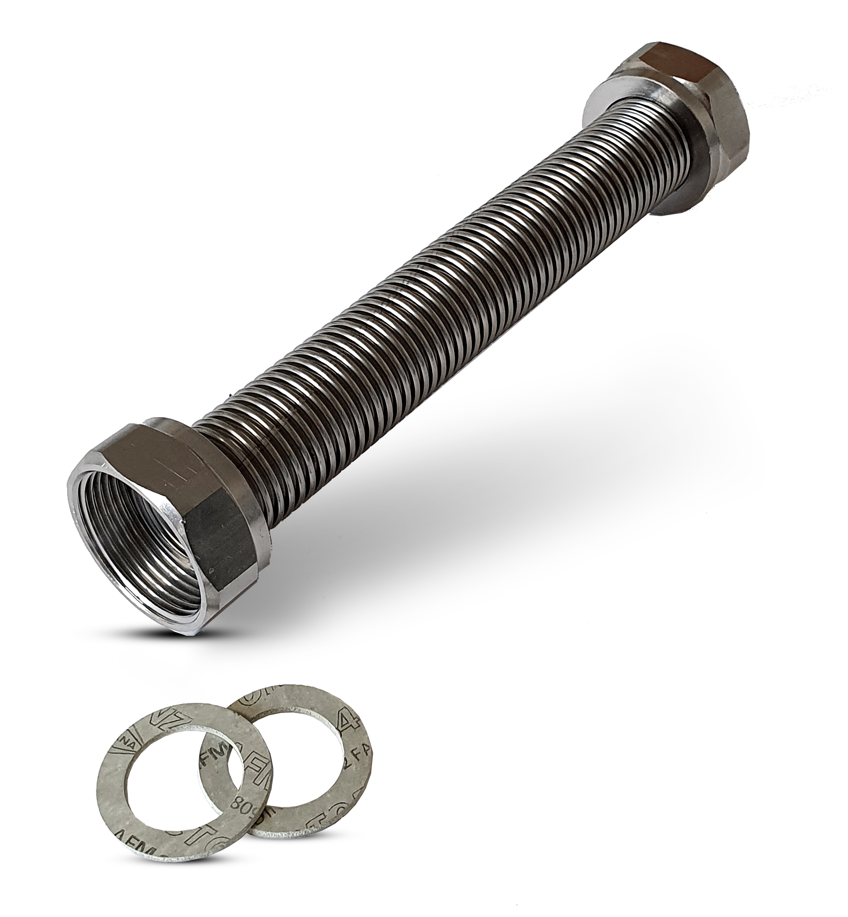 Edelstahlwellrohr fertig vormontiert DN8, DN12, DN16, DN20, DN25, DN32, DN40, DN50 inkl. Dichtungen Edelstahlwellrohr fertig vormontiert DN8, DN12, DN16, DN20, DN25, DN32, DN40, DN50 inkl. Dichtungen